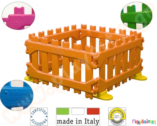 Σετ Πλαστικός φράχτης χώρου παιχνιδιού Μονόχρωμος με βάσεις