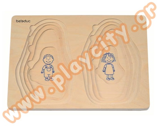 Ξύλινο Παζλ 5 Επιπέδων Ο παππούς και η γιαγιά