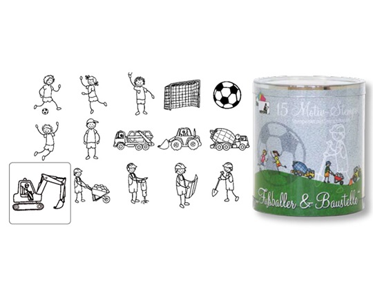 Σφραγίδες ποδοσφαιριστές και εργασίες σετ 15 τεμαχίων