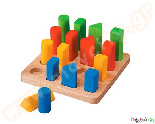 Παιχνίδι Ταξινόμησης Βάση Γεωμετρικών Σωμάτων Plan Toys