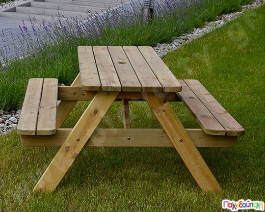 Τραπέζι - πάγκος πικ νικ στρογγ. γωνίες 180 εκ.