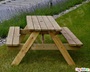 Τραπέζι - πάγκος πικ νικ στρογγ. γωνίες 180 εκ.