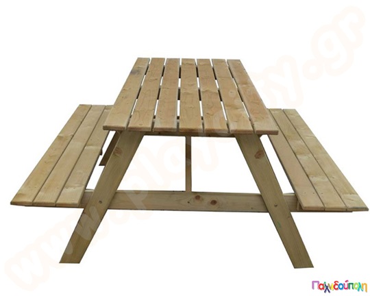 Ξύλινο τραπέζι - πάγκος πικ νικ 150 εκ.
