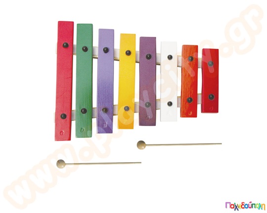 Ξυλόφωνο διατονικό με 8 νότες και 2 μπαγκέτες