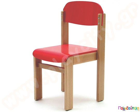 Καρεκλάκι ανατομικό και στοιβαζόμενο κόκκινο χρώμα