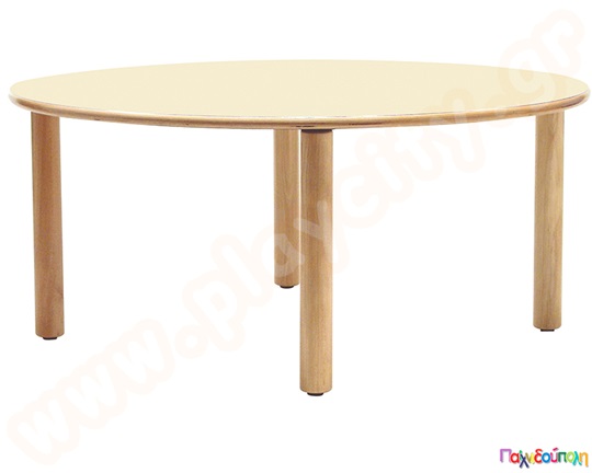 Ξύλινο Παιδικό Τραπέζι κυκλικό φυσικό χρώμα