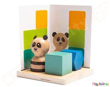 Ξύλινο παζλ Panda  Εκπαιδευτικά Παιχνίδια με Σχήματα - Μεγέθη - Χρώματα