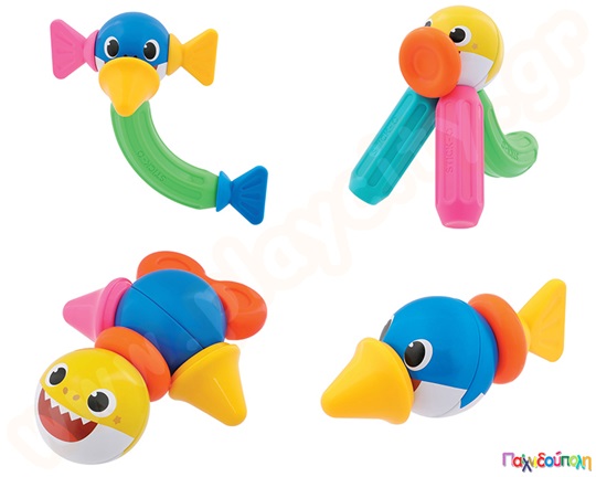 Βρεφικά μαγνητικά τουβλάκια Stick-O Οικογένεια Baby Shark Σετ 17 τεμάχια