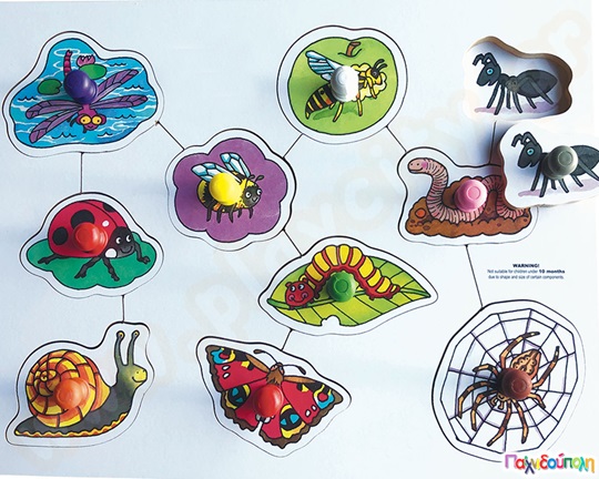 Ξύλινα ενσφηνώματα έντομα 10 τεμάχια