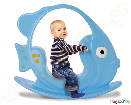 Πλαστική Τραμπάλα Κουνιστό Ψαράκι Μπλε