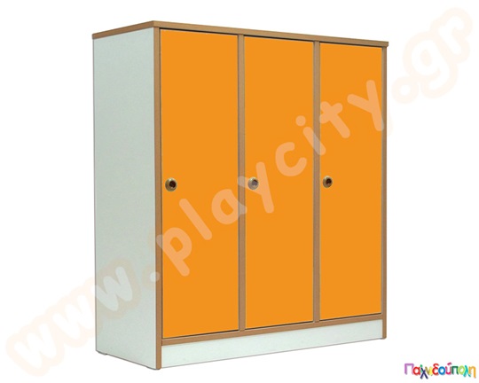 Ντουλάπα και παπουτσοθήκη με πορτοκαλί πόρτες L-M