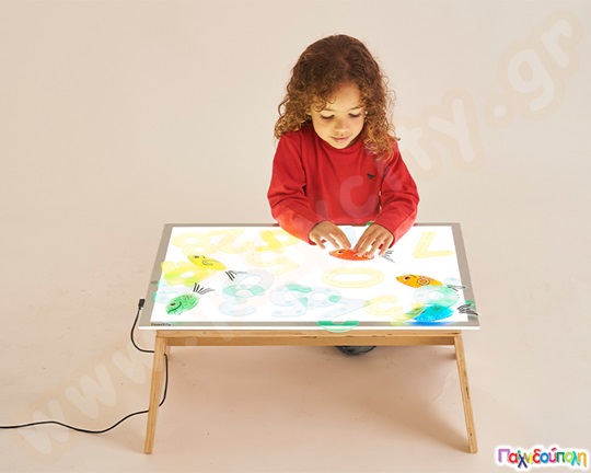 Σετ Ξύλινο τραπέζι με φωτεινό πάνελ Α2