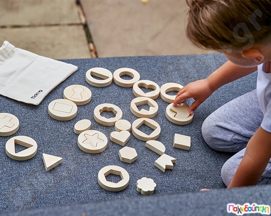 Μέσα κι έξω ξύλινα σχήματα Σετ 14 τεμάχια