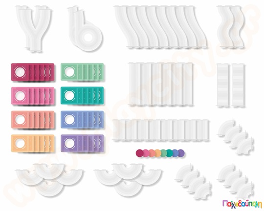 Μαγνητικά τουβλάκια κατασκευών Connetix Pastel Ball Run Σετ 106 τεμάχια