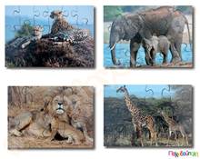 Σετ 8 ξύλινα παζλ  άγρια ζώα και τα μικρά τους  Ξύλινα Εκπαιδευτικά Παζλς