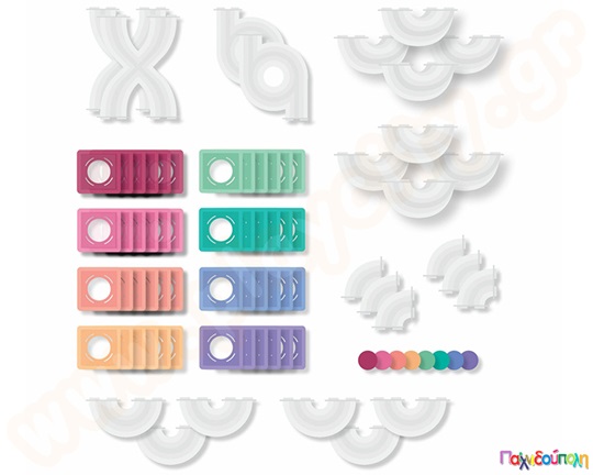 Μαγνητικά τουβλάκια κατασκευών Connetix Pastel Ball Run Expansion Pack Σετ 80 τεμάχια