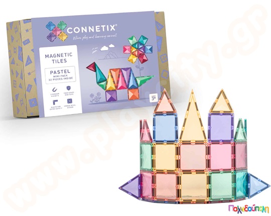 Μαγνητικά τουβλάκια κατασκευών Connetix Pastel Mini Pack Σετ 32 τεμάχια
