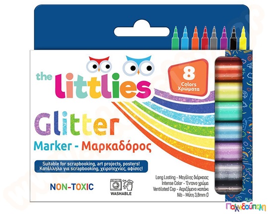 Μαρκαδόροι glitter The Littlies 8 τμχ.