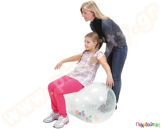 Μπάλα φυσικοθεραπείας διάφανη φυστίκι με μπαλάκια μήκος 90χΦ55 εκ.