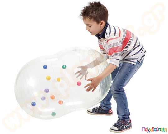 Μπάλα φυσικοθεραπείας διάφανη φυστίκι με μπαλάκια μήκος 90χΦ55 εκ.