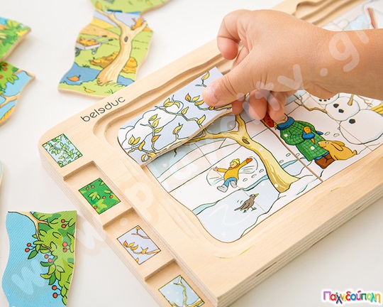 Ξύλινο Παζλ 4 Επιπέδων Τέσσερις εποχές