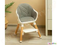 Καρεκλάκι φαγητού με ξύλινο σκελετό Γκρι  Βρεφικά Καρεκλάκια Φαγητού