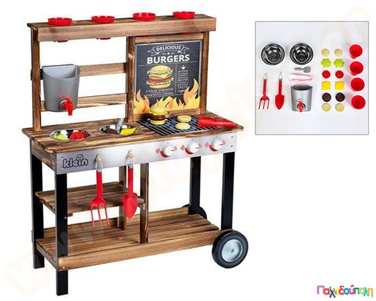 Ξύλινη κουζίνα μπάρμπεκιου