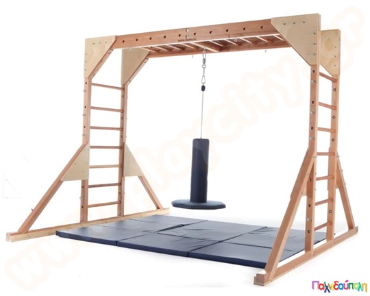 Ξύλινος αναρριχητής και οριζόντια κλιμακα εσωτερικού χώρου