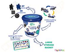 Κατασκευαστικό Σετ Αστυνομία (κουβάς με 135 τεμάχια)  Πλαστικά Παιχνίδια Κατασκευών Clics - Flexy