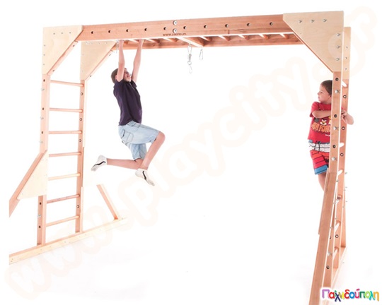 Ξύλινος αναρριχητής και οριζόντια κλιμακα εσωτερικού χώρου