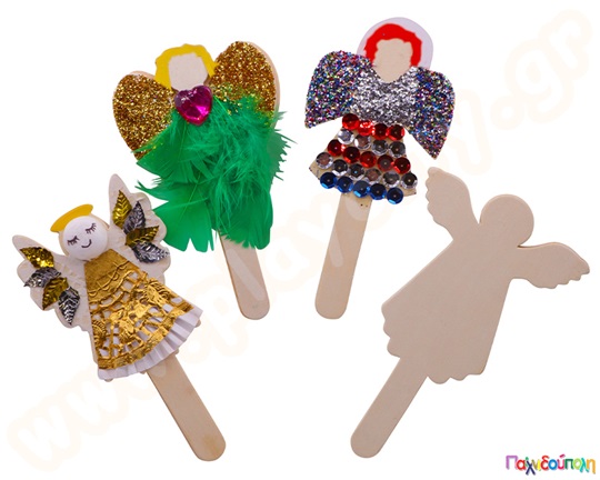 Ξύλινες φιγούρες αγγέλων 4 τμχ.