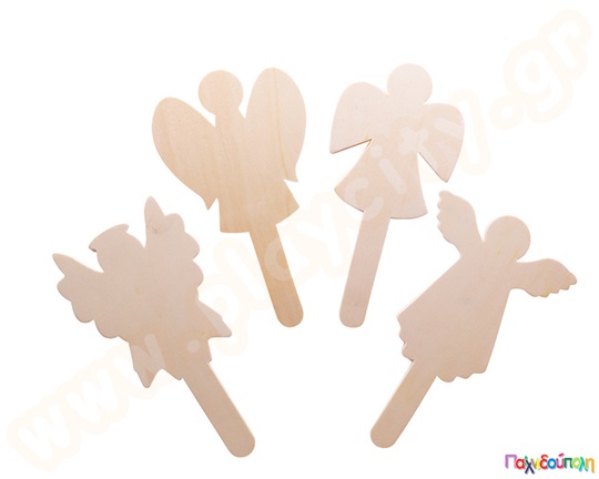 Ξύλινες φιγούρες αγγέλων 4 τμχ.