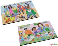 Σετ 4 Ξύλινα Παζλ Τα συναισθήματα μας Νο.2  Ξύλινα Εκπαιδευτικά Παζλς