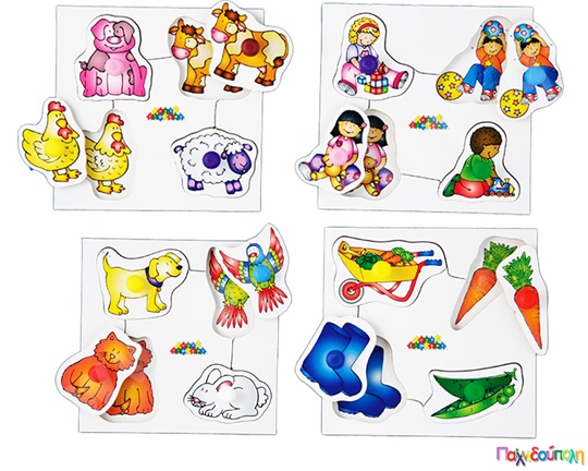 Σετ 4 Ξύλινα Ενσφηνώματα 2 επιπέδων σειρά Νο.2