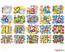 Ξύλινο Παζλ Αριθμοί 1-20  Ξύλινα Εκπαιδευτικά Παζλς