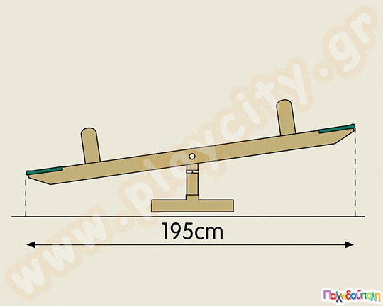 Ξύλινη περιστροφική Τραμπάλα Seesaw