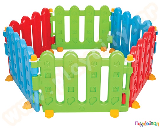 Σετ Πλαστικός φράχτης χώρου παιχνιδιού πολύχρωμος με βάσεις