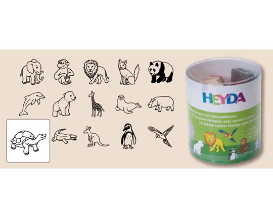 Σφραγίδες ζώα ζούγκλας σετ 15 τεμαχίων