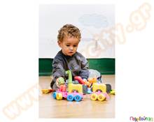 Παιχνίδι Κατασκευών Μαλακά ζωάκια σετ 44 τεμαχίων  Πλαστικά Παιχνίδια Κατασκευών με Τουβλάκια Μαλακά