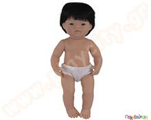 Κούκλα αγοράκι Ασιάτης με μαλλιά 38 εκ.  Μωράκια - Φροντίδα Μωρού - Καροτσάκια
