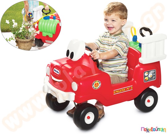 Πλαστικό αυτοκίνητο Πυροσβεστικό, με αποσπώμενη αντλία νερού που ψεκάζει Little Tikes