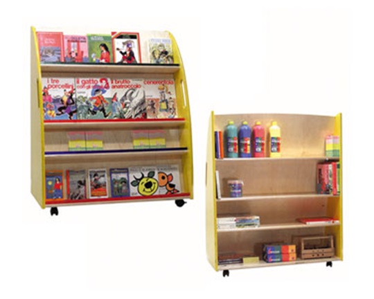 Βιβλιοθήκη 2 όψεων με ρόδες