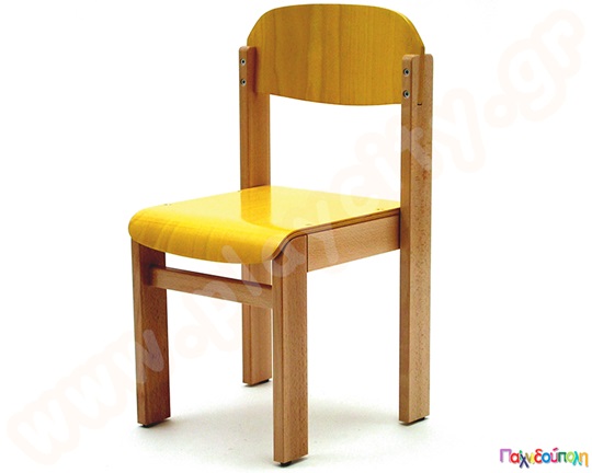 Καρεκλάκι ανατομικό και στοιβαζόμενο κίτρινο χρώμα