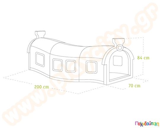 Πλαστικό τούνελ παιχνιδιού Τρενάκι Βασικό Σετ