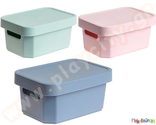 Κουτί αποθήκευσης χρωματιστό με καπάκι 4,5 λίτρων