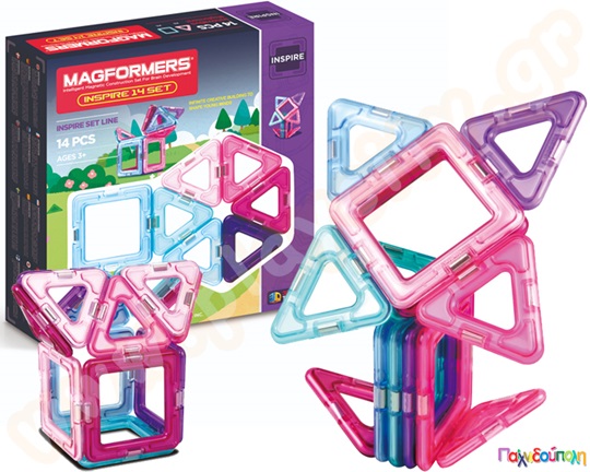 Μαγνητικά τουβλάκια κατασκευών MagFormers Inspire 14 τεμαχίων