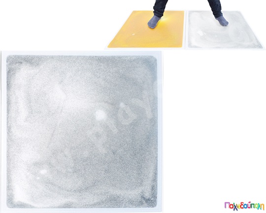 Ασημί glitter πλακάκι με υγρό gel