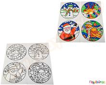 Διακοσμητικά για παράθυρα, Χριστούγεννα σετ 4 τμχ.  Χριστουγεννιάτικα Χαρτιά και Χαρτόνια