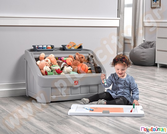 Παιχνιδόκουτο και γωνιά ζωγραφικής 2 σε 1 γκρι Step2