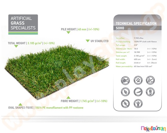 Τεχνητός χλοοτάπητας SO 4 εκ.